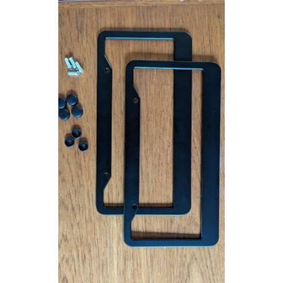 Matte Black License Plate Frames - License Plate Covers, 2 Packs - Picture 1 of 1